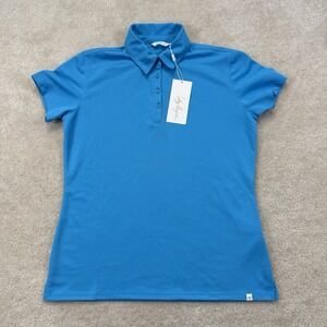 NWT Lady Hagen Pique Golf Polo Shirt Womens Medium Blue Oasis Short Sleeve